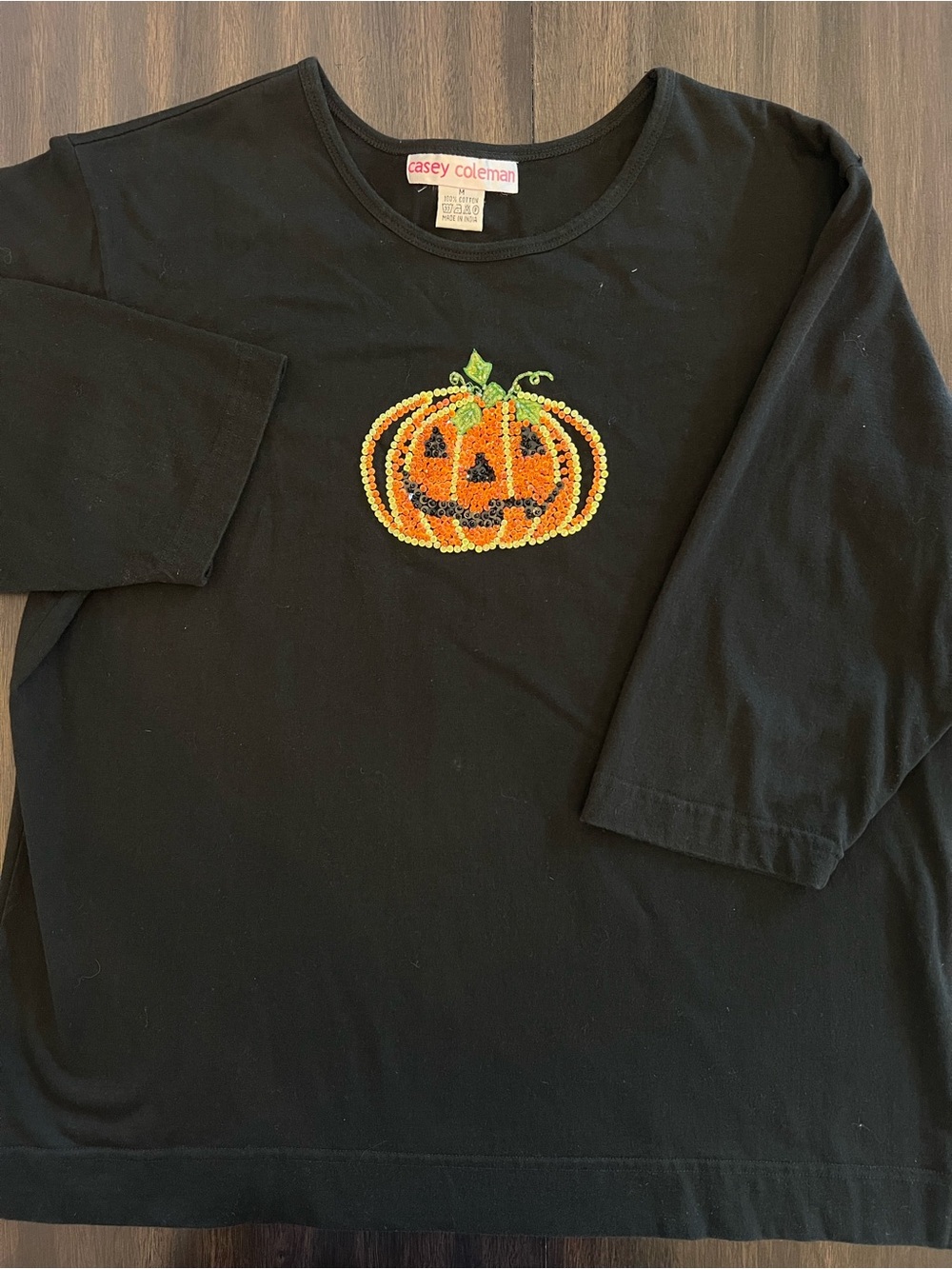 Casey Coleman Sequin Halloween 3/4 Sleeve Top